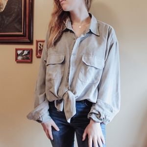SOFT SUEDE BUTTON DOWN SHIRT